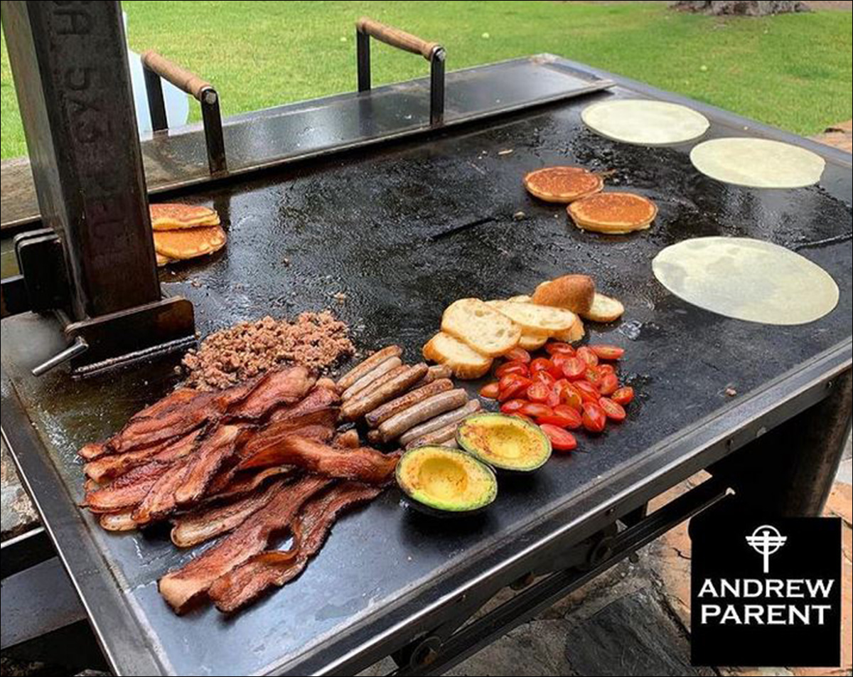 Breakfast on the Andrew Parent Peacemaker Grill Flat Top 4x4