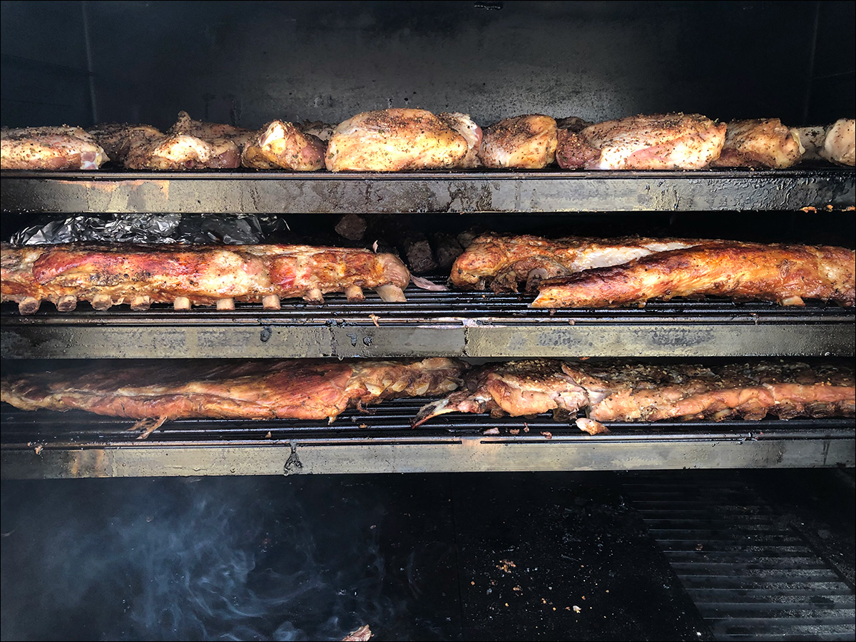Ribs on the Andrew Parent Peacemaker Grill Yellowstone Cabinet Smoker