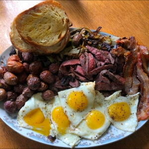 Breakfast Steak Eggs on a Peacemaker Grill Andrew Parent