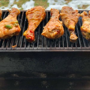 Chicken Drumsticks on a Mini Peacemaker Grill Andrew Parent