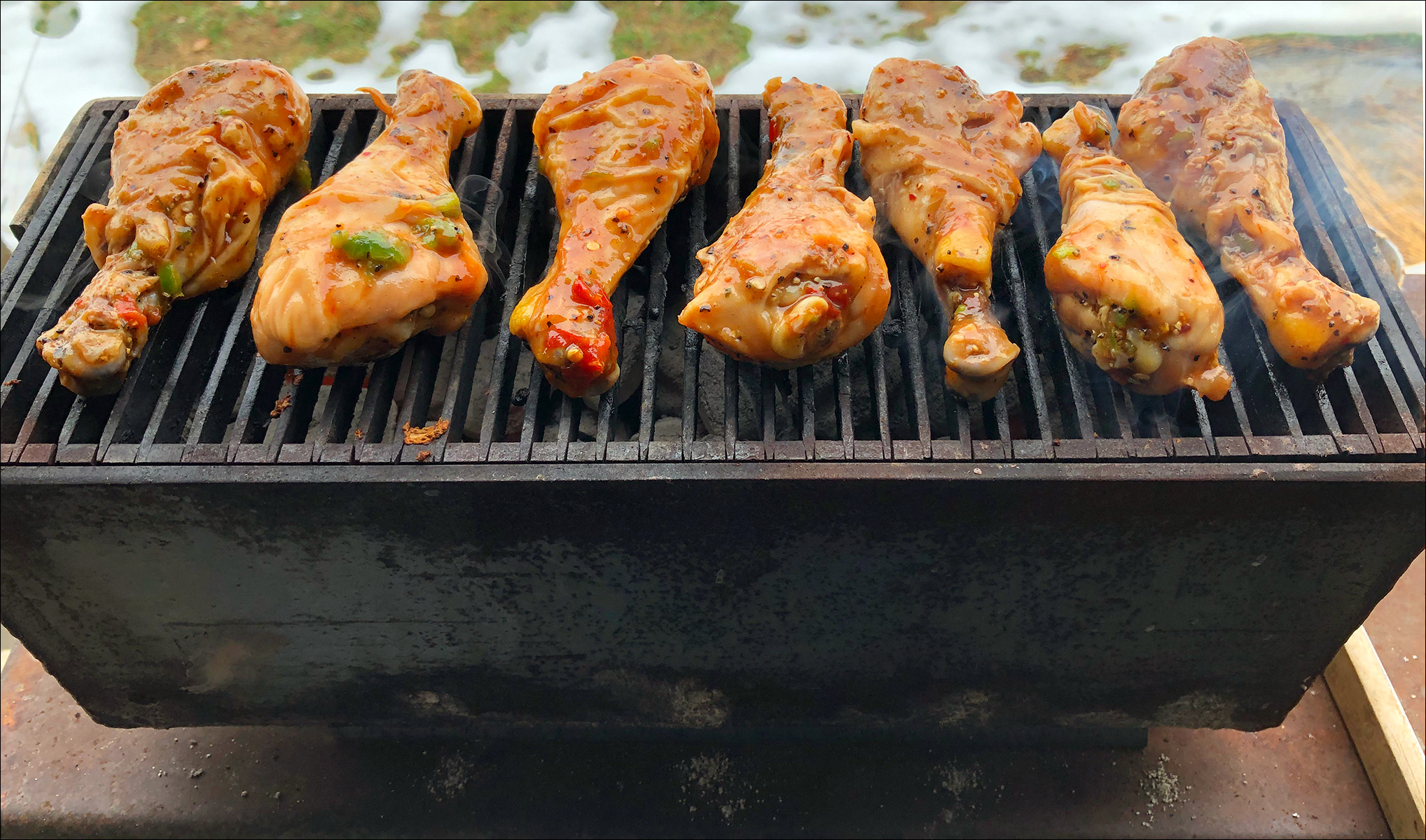 Chicken Drumsticks on a Mini Peacemaker Grill Andrew Parent