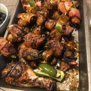 Jalepeno Poppers and Chicken on a Peacemaker Grill Andrew Parent