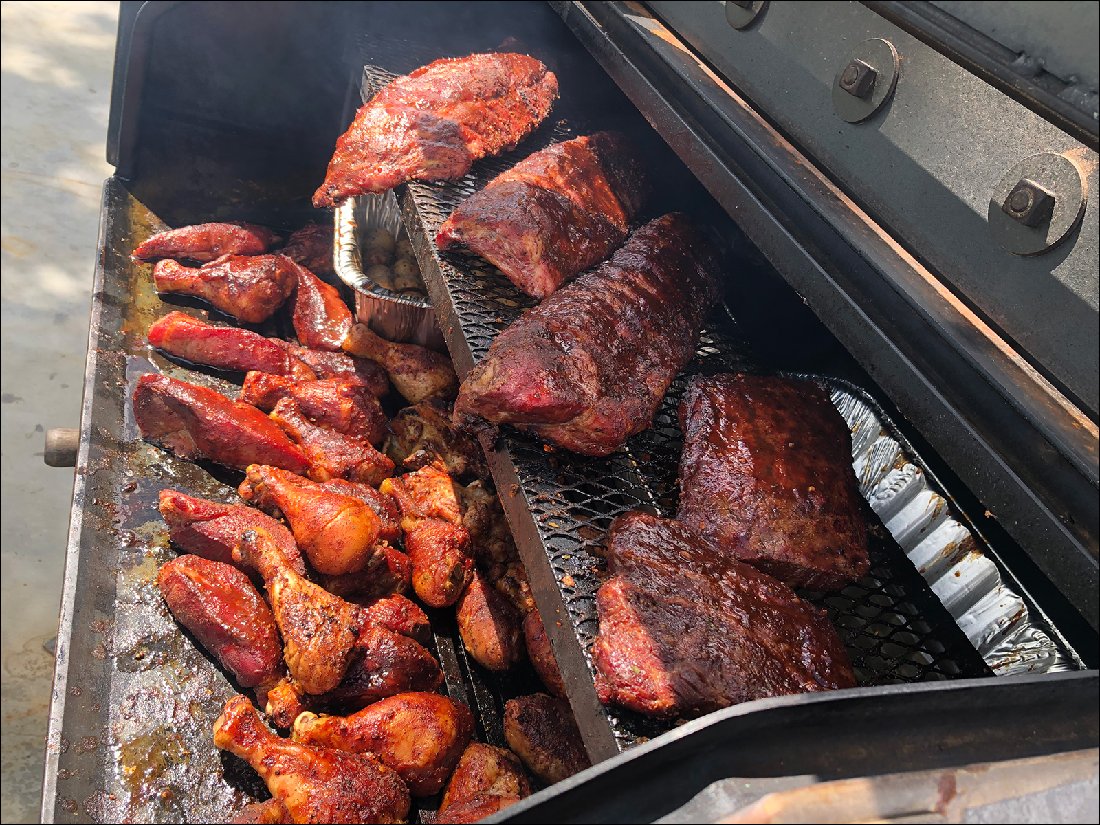 Ribs and Drumsticks on a Peacemaker Grill Andrew Parent
